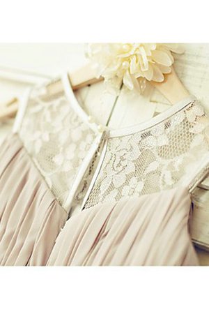 Ärmellos A Linie Bodenlanges Blumenmädchenkleid aus Chiffon mit Rüschen - Bild 6
