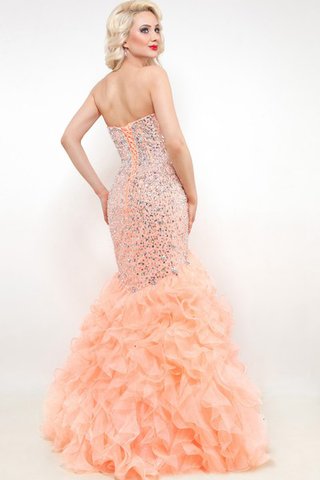 Meerjungfrau Ärmelloses Herz-Ausschnitt normale Taille bodenlanges Ballkleid mit Rüschen - Bild 2