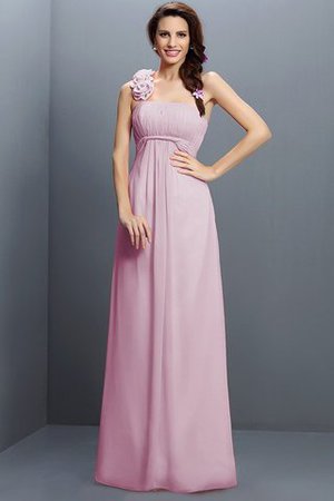 Robe demoiselle d'honneur longue en chiffon de bustier avec zip avec fleurs - Photo 22