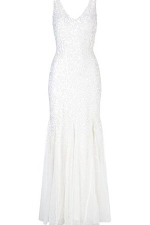 Abito da Sposa Moderno stravagante Formale E Informale a riva A Terra V-Scollo - Foto 5