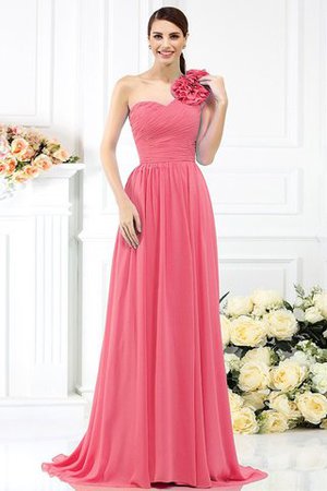 Robe demoiselle d'honneur plissage avec fleurs avec chiffon ligne a au drapée - Photo 28