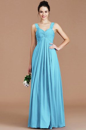 Robe demoiselle d'honneur naturel en chiffon de col en cœur jusqu'au sol d'empire - Photo 10