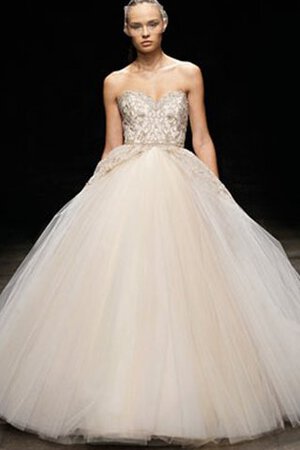 Robe de mariée naturel de mode de bal avec perle de traîne courte avec broderie - Photo 1