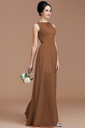 Robe demoiselle d'honneur naturel en chiffon avec zip de princesse au niveau de cou - Photo 9