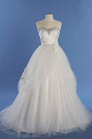 Perlenbesetztes Outdoor klassisches Herz-Ausschnitt bodenlanges Brautkleid mit Juwel Mieder - Bild 1