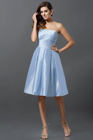 Robe demoiselle d'honneur courte naturel manche nulle a-ligne au niveau de genou - Photo 18