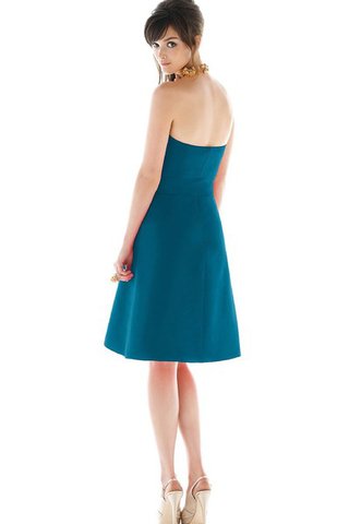 Robe demoiselle d'honneur de longueur à genou a-ligne ruché col en forme de cœur croisade - Photo 2