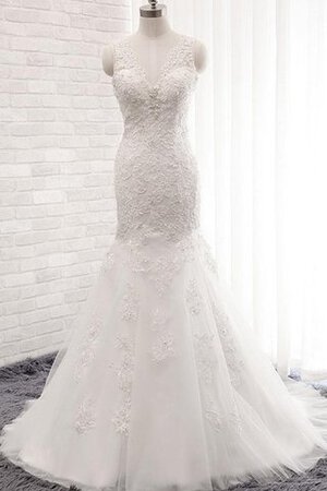 Robe de mariée modeste formelle v encolure de sirène sans empire - Photo 1
