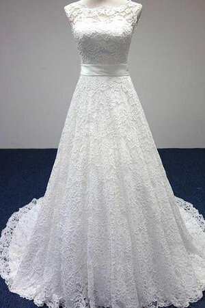Schaufel-Ausschnitt Duchesse-Linie bodenlanges knielanges Brautkleid mit Bordüre - Bild 2