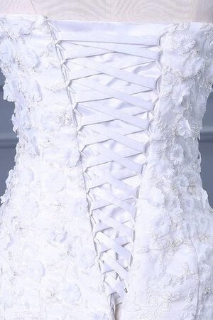 Spitze Meerjungfrau Stil Paillette ein Schulterfreies Satin Brautkleid mit Blume - Bild 3