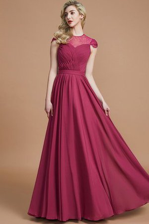 Robe demoiselle d'honneur naturel avec chiffon ligne a de princesse jusqu'au sol - Photo 6