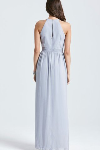Robe demoiselle d'honneur long moderne en chiffon avec perle avec sans manches - Photo 2
