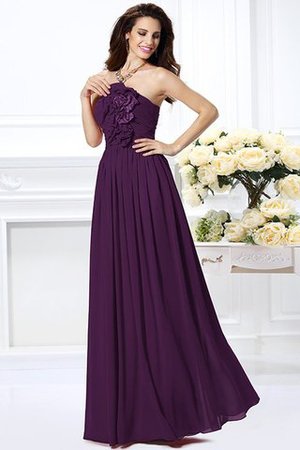 Robe demoiselle d'honneur fermeutre eclair en chiffon avec fleurs de bustier ligne a - Photo 13