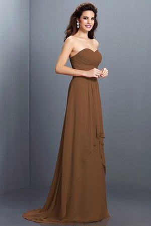 A Linie Ärmellos Prinzessin Sittsames Brautjungfernkleid mit Reißverschluss - Bild 4