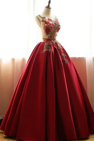Abito Quinceanera Tondo con Perline Senza Maniche in Pizzo Ball Gown in Tulle - Foto 3
