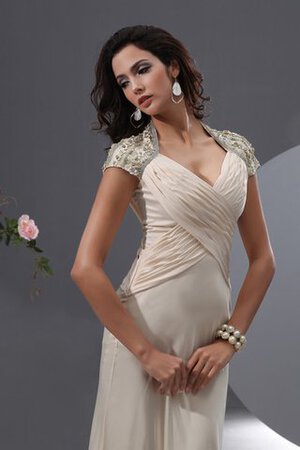 Robe de soirée facile col en reine en chiffon avec fleurs avec manche épeules enveloppants - Photo 3