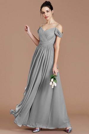 Prinzessin Chiffon Ärmelloses Schulterfreier Ausschnitt Bodenlanges Brautjungfernkleid - Bild 33
