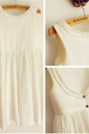 Natürliche Taile Ärmelloses Prinzessin Blumenmädchenkleid mit Rüschen aus Chiffon - Bild 1