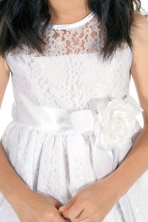 Ärmellos a linie Blumenmädchenkleid mit Blume mit Bordüre - Bild 3