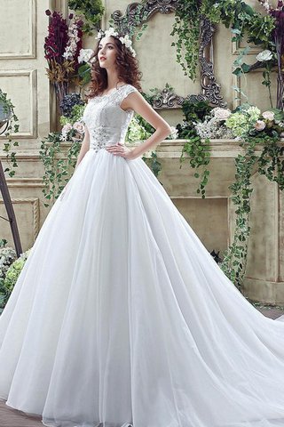 Spitze plissiertes Reißverschluss Gericht Schleppe luxus langes Brautkleid - Bild 2