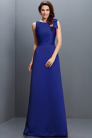 Robe demoiselle d'honneur longue en forme fermeutre eclair col en bateau en satin - Photo 25