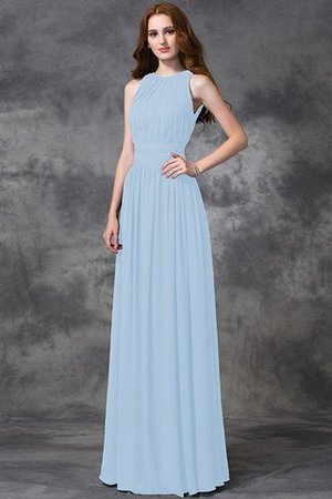 Natürliche Taile Ärmelloses A-Line Anständiges Brautjungfernkleid aus Chiffon - Bild 18