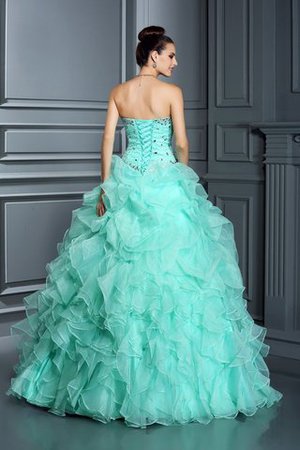 Herz-Ausschnitt Ärmelloses Empire Taille Sittsames Bodenlanges Quinceanera Kleid - Bild 2