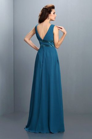 Robe demoiselle d'honneur longue ligne a de princesse avec chiffon v encolure - Photo 2