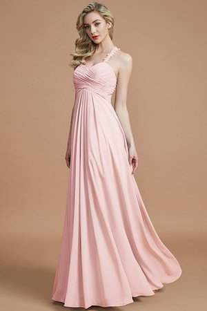 Robe demoiselle d'honneur avec zip jusqu'au sol manche nulle avec chiffon ruché - Photo 27