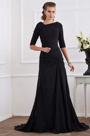 Normale Taille Plissiertes Sweep train Anständiges Ballkleid mit Reißverschluss - Bild 1