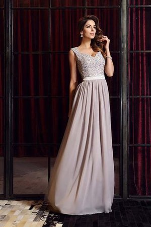 Prinzessin Breiter Träger Bodenlanges Ballkleid mit Applikation mit Spaghettiträger - Bild 6