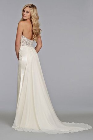 Robe de mariée de traîne moyenne avec broderie en satin élastique a plage - Photo 3