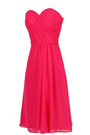 Vestido de Dama de Honor en Gasa de Escote Corazón de Hasta la Rodilla de Cremallera - Foto 3