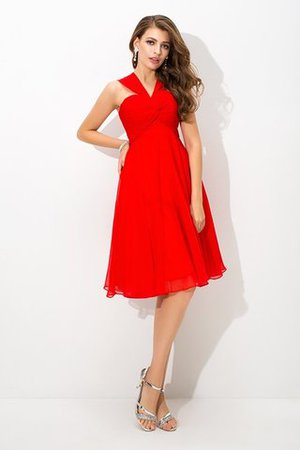 Plissiertes Spaghetti Träger Ärmelloses Prinzessin Formelles Cocktailkleid - Bild 4