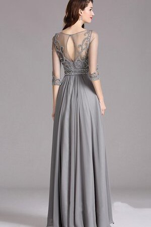 Robe de bal trou de serrure en 1/2 manche en chiffon de tour de ceinture en haute a-ligne - Photo 2