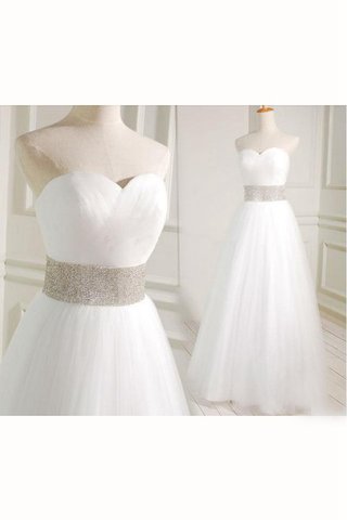 Robe de mariée ceinture avec ruban col en forme de cœur textile en tulle avec sans manches - Photo 2