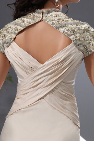 Robe de soirée facile col en reine en chiffon avec fleurs avec manche épeules enveloppants - Photo 5