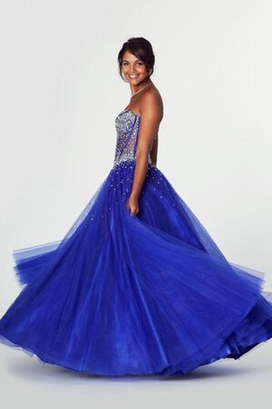 Robe de bal classique avec perle longueur au ras du sol textile en tulle avec sans manches - Photo 4