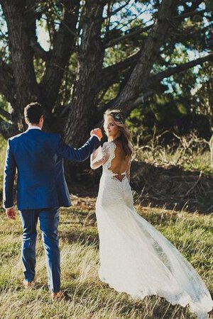 Abito da Sposa seducente con Ricamo in Pizzo moda in Tulle Coda A Strascico Corto - Foto 3