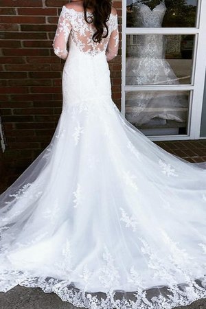Auffällig Meerjungfrau Stil Schulterfreier Ausschnitt Konservatives Formelles Brautkleid - Bild 2