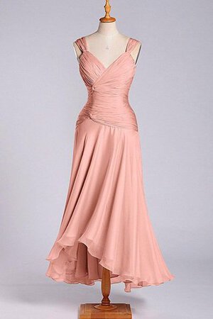 Vestido de Dama de Honor de Corte-A en Gasa de Plisado de Hasta el Tobillo - Foto 3