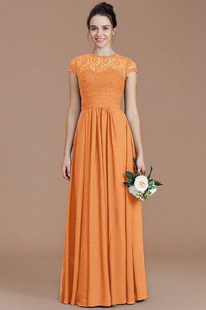 Robe demoiselle d'honneur naturel jusqu'au sol avec chiffon de princesse a-ligne - Photo 26