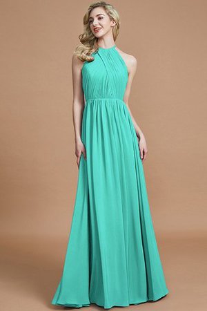 Robe demoiselle d'honneur naturel a-ligne manche nulle en chiffon de princesse - Photo 20