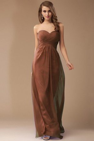 Empire Taille Ärmelloses Enges Chiffon Bodenlanges Brautjungfernkleid - Bild 5