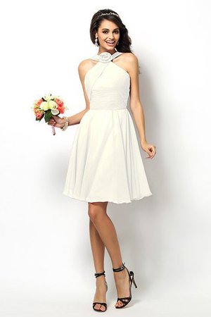 Robe demoiselle d'honneur naturel bref de col haut ligne a de princesse - Photo 29