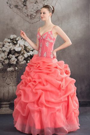 Robe de quinceanera de mode de bal bretelles spaghetti decoration en fleur de lotus - Photo 3