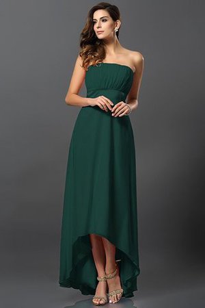 Robe demoiselle d'honneur courte de bustier a-ligne avec chiffon asymétrique - Photo 9
