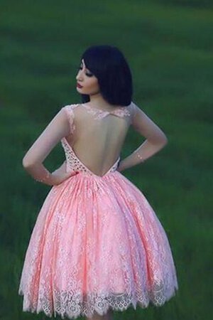 Abito Homecoming in Paillette con Manica Corte largo in Pizzo in Tulle con Piega - Foto 2