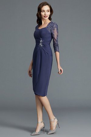 Chiffon Halbe Ärmeln Wadenlanges Knielanges Brautmutterkleid mit Jacke - Bild 5