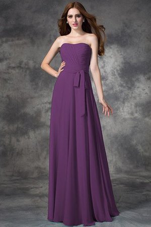 Normale Taille A-Line Chiffon Bodenlanges Anständiges Brautjungfernkleid - Bild 5